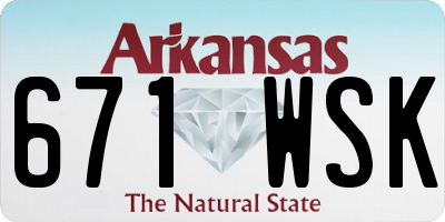 AR license plate 671WSK