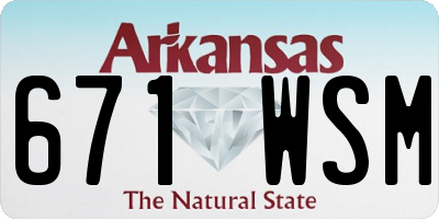 AR license plate 671WSM