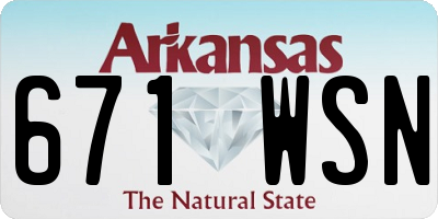 AR license plate 671WSN