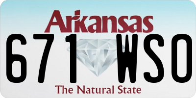 AR license plate 671WSO