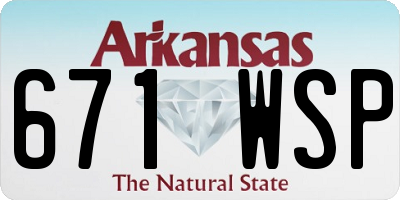 AR license plate 671WSP