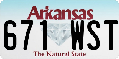 AR license plate 671WST