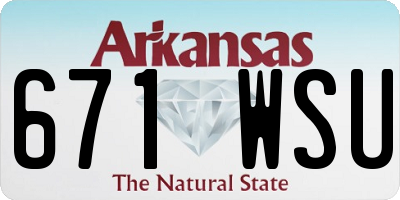 AR license plate 671WSU