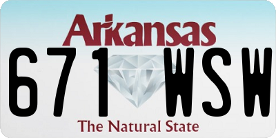 AR license plate 671WSW