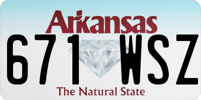 AR license plate 671WSZ