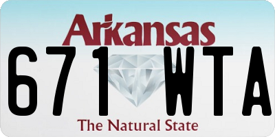 AR license plate 671WTA