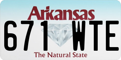 AR license plate 671WTE