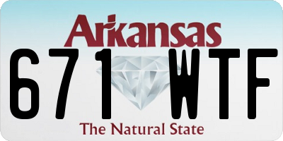 AR license plate 671WTF