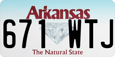 AR license plate 671WTJ