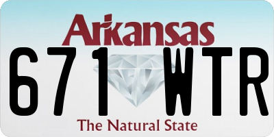 AR license plate 671WTR