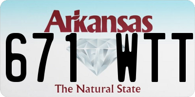 AR license plate 671WTT