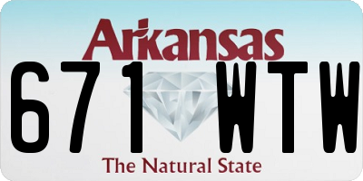 AR license plate 671WTW