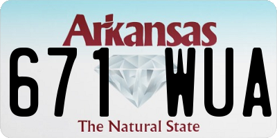 AR license plate 671WUA