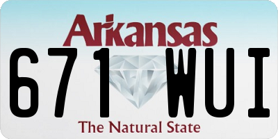 AR license plate 671WUI