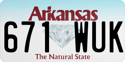 AR license plate 671WUK