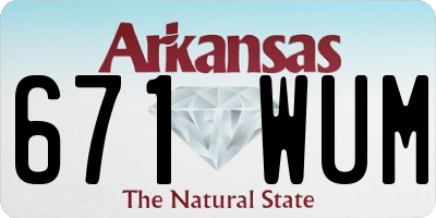 AR license plate 671WUM