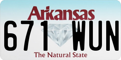 AR license plate 671WUN