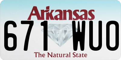 AR license plate 671WUO