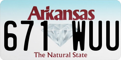 AR license plate 671WUU