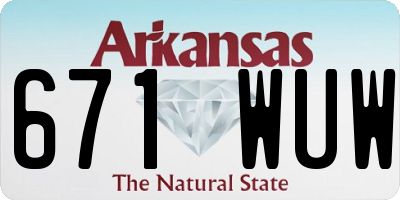 AR license plate 671WUW