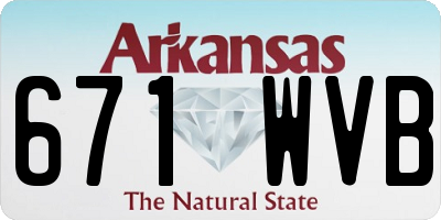 AR license plate 671WVB