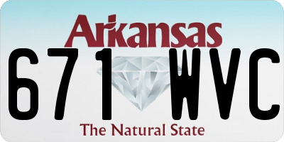 AR license plate 671WVC