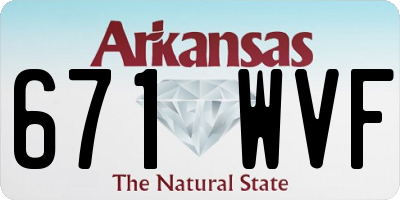 AR license plate 671WVF