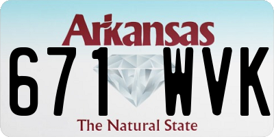 AR license plate 671WVK