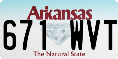 AR license plate 671WVT