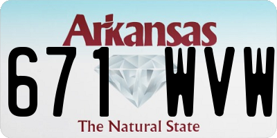AR license plate 671WVW