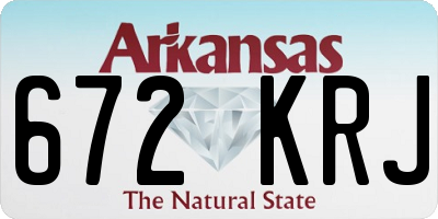 AR license plate 672KRJ