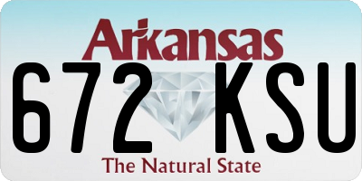 AR license plate 672KSU