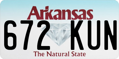 AR license plate 672KUN