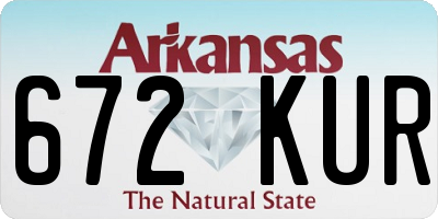 AR license plate 672KUR