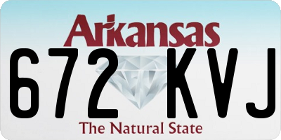 AR license plate 672KVJ
