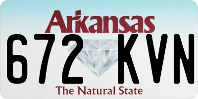 AR license plate 672KVN