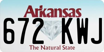 AR license plate 672KWJ