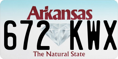 AR license plate 672KWX