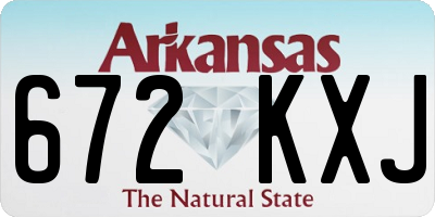 AR license plate 672KXJ