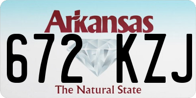 AR license plate 672KZJ