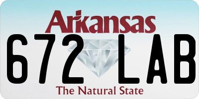 AR license plate 672LAB