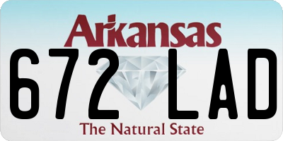 AR license plate 672LAD