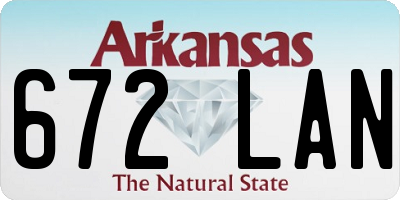 AR license plate 672LAN