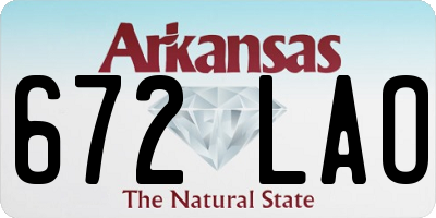 AR license plate 672LAO
