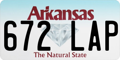 AR license plate 672LAP