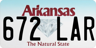 AR license plate 672LAR