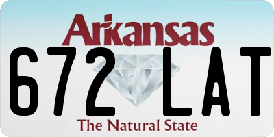 AR license plate 672LAT