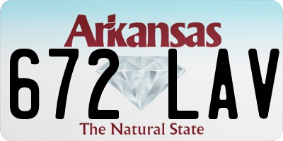 AR license plate 672LAV