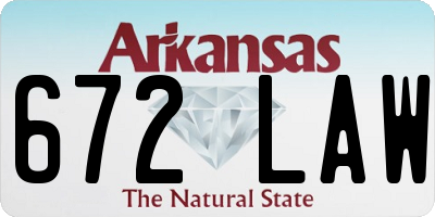 AR license plate 672LAW
