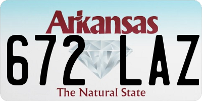 AR license plate 672LAZ